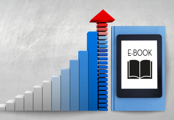 Një grafik që tregon rritjen e librave elektronik