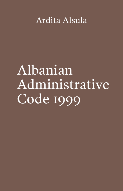 Kopertina e librit Albanian Administrative Code 1999