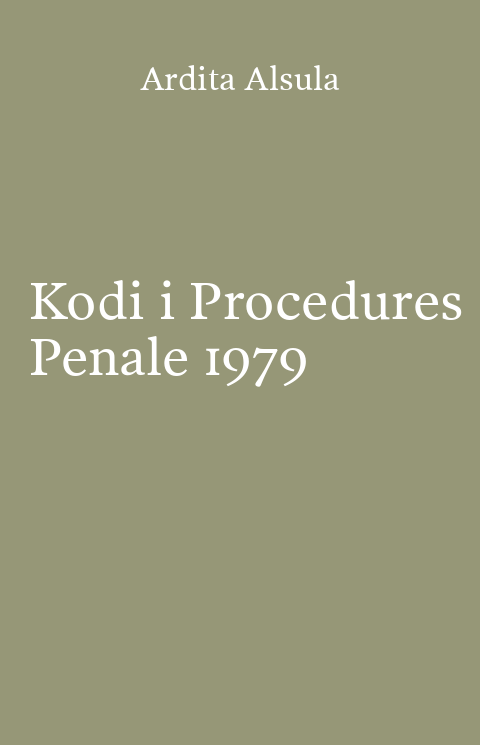 Kopertina e librit Kodi i Procedures Penale 1979