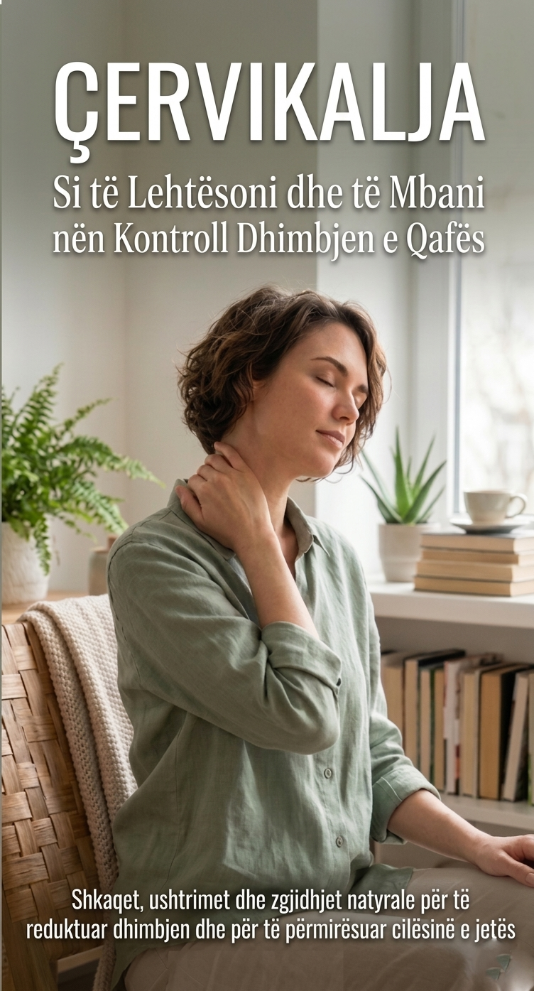 Kopertina e librit Cervikalja: Si të lehtësoni dhe të mbani nën kontroll dhimbjen e qafës