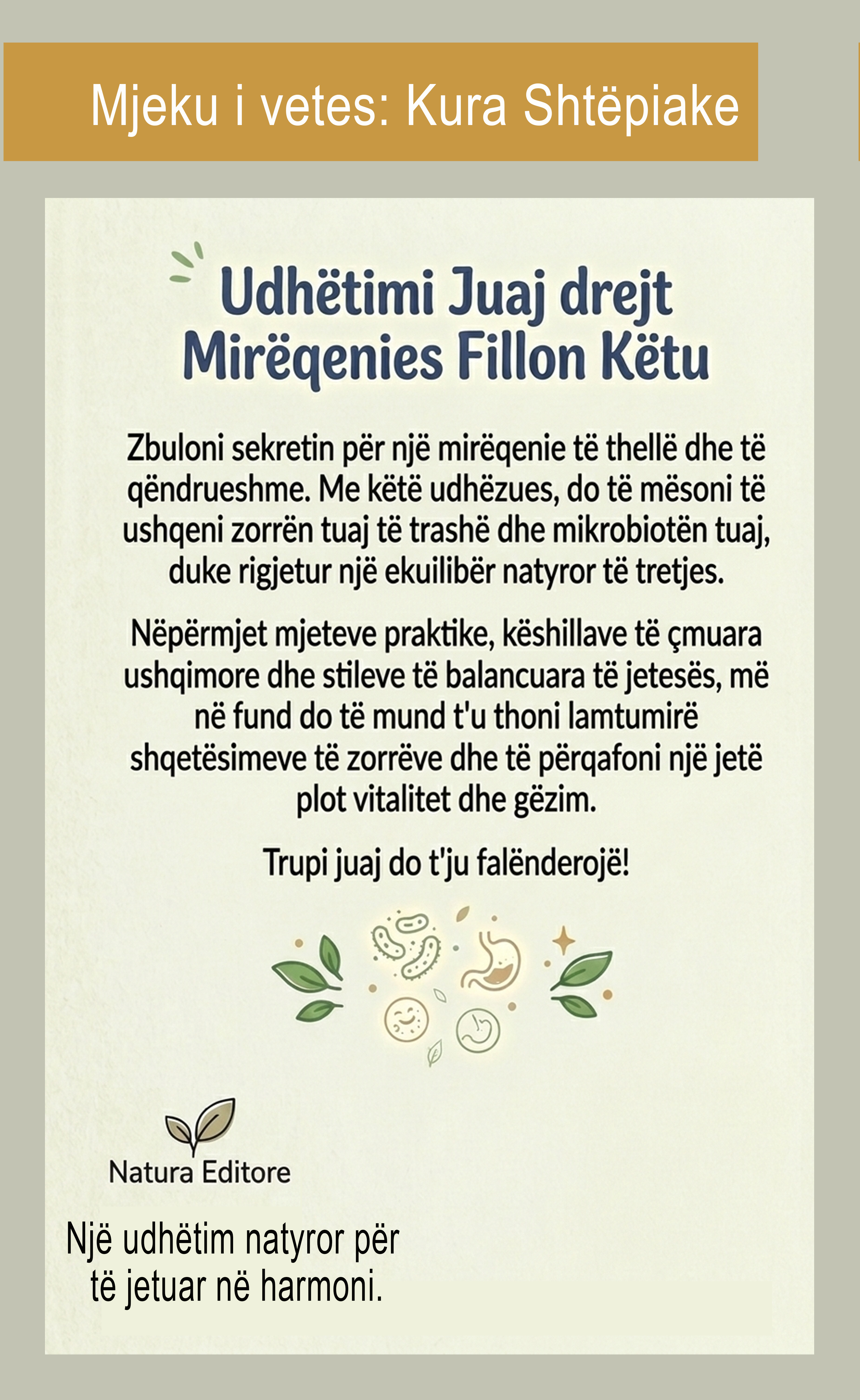 Kopertina e librit SHËNDETI I ZORRËS SË TRASHË - Kura Popullore dhe Qasje Moderne për Ekuilibrin e Mikrobiotës