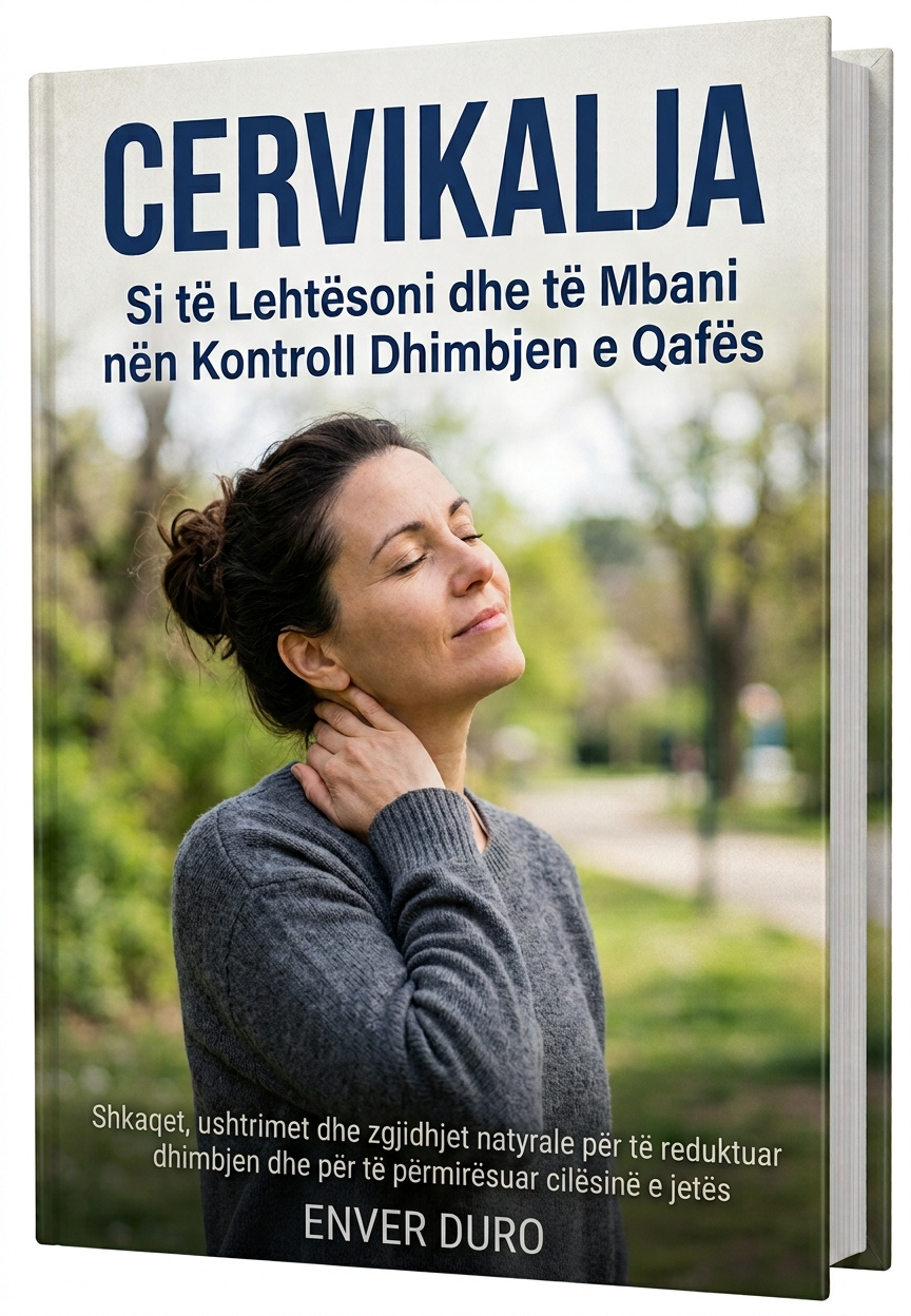 Kopertina e librit CERVIKALJA Si të Lehtësoni dhe të Mbani nën Kontroll Dhimbjen e Qafës